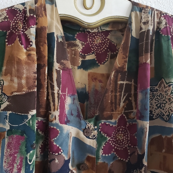 Vintage Nora Noh Silk 100 % Longsleeve Blouse - Picture 7 of 13